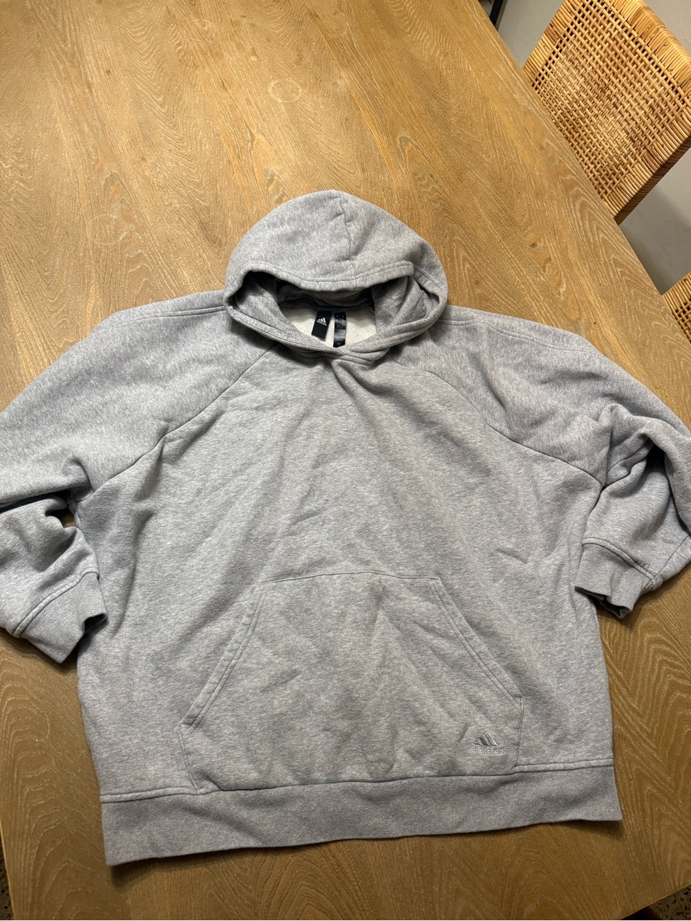 Adidas unisex Grey Athletic oversized hoodie - Comfortable Pocketed Design